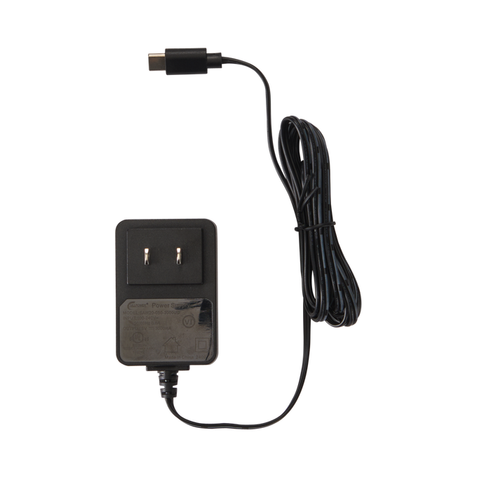 Black AC adapter with USB-C cable.